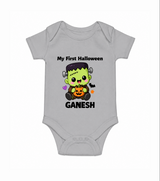 My First Little Frankenstein First Halloween Romper - GREY - New Born (Chest 14")