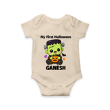 My First Little Frankenstein First Halloween Romper - IVORY - New Born (Chest 14")