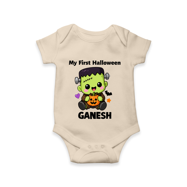 My First Little Frankenstein First Halloween Romper - IVORY - New Born (Chest 14")
