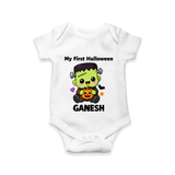 My First Little Frankenstein First Halloween Romper - WHITE - New Born (Chest 14")