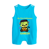 My First Little Frankenstein First Halloween Romper Suit  - SKY BLUE - New Born (Chest 18")
