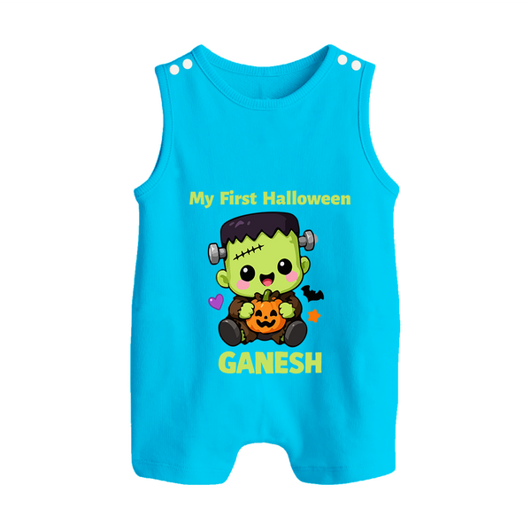 My First Little Frankenstein First Halloween Romper Suit  - SKY BLUE - New Born (Chest 18")