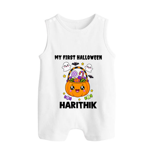 My first Sweet Pumpkin Treat Halloween Romper Suit  - WHITE - New Born (Chest 18")