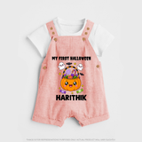 My first Sweet Pumpkin Treat Halloween Dungaree - PEACH - 0 - 5 Months Old (Chest 18")