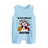 My First Vampire Pup First Halloween Romper Suit  - BABY BLUE - New Born (Chest 18")