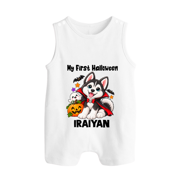 My First Vampire Pup First Halloween Romper Suit  - WHITE - New Born (Chest 18")