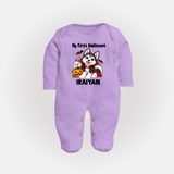 My First Vampire Pup First Halloween Full Body Suit - LILAC - New Born (Chest 7.5")