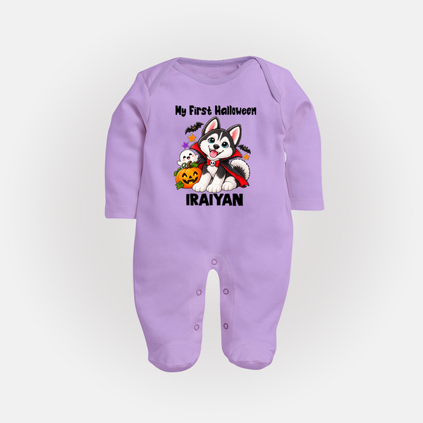 My First Vampire Pup First Halloween Full Body Suit - LILAC - New Born (Chest 7.5")