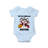 My First Vampire Pup First Halloween Romper - BABY BLUE - New Born (Chest 14")