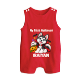 My First Vampire Pup First Halloween Romper Suit  - RED - New Born (Chest 18")