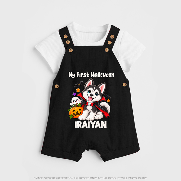 My First Vampire Pup First Halloween Dungaree - BLACK - 0 - 5 Months Old (Chest 18")