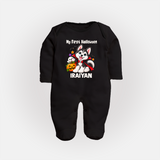 My First Vampire Pup First Halloween Full Body Suit - BLACK - New Born (Chest 7.5")