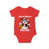 My First Vampire Pup First Halloween Romper - RED - New Born (Chest 14")