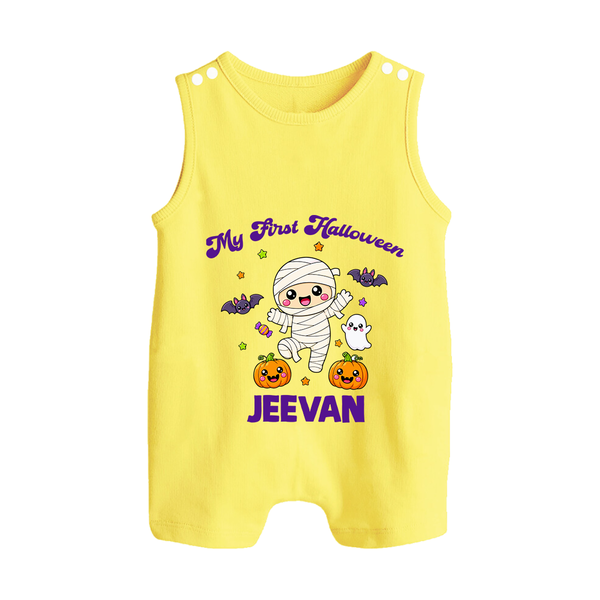 My First Little Mummy First Halloween Romper Suit  - PASTEL YELLOW - New Born (Chest 18")