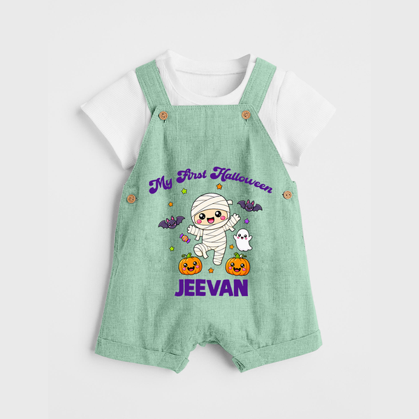 My First Little Mummy First Halloween Dungaree - MINT GREEN - 0 - 5 Months Old (Chest 18")