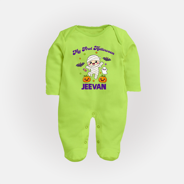 My First Little Mummy First Halloween Full Body Suit - LIME GREEN - New Born (Chest 7.5")