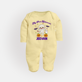 My First Little Mummy First Halloween Full Body Suit - PASTEL YELLOW - New Born (Chest 7.5")