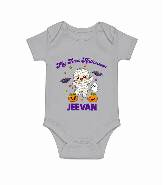 My First Little Mummy First Halloween Romper - GREY - New Born (Chest 14")