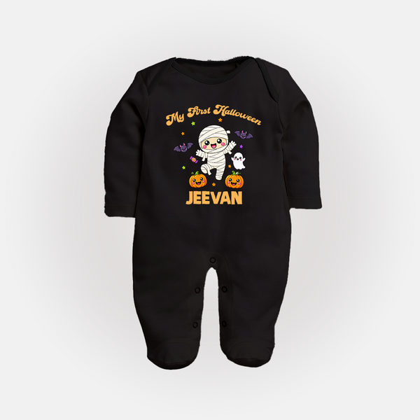 My First Little Mummy First Halloween Full Body Suit - BLACK - New Born (Chest 7.5")