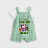 My First Cute Monster First Halloween Dungaree - MINT GREEN - 0 - 5 Months Old (Chest 18")