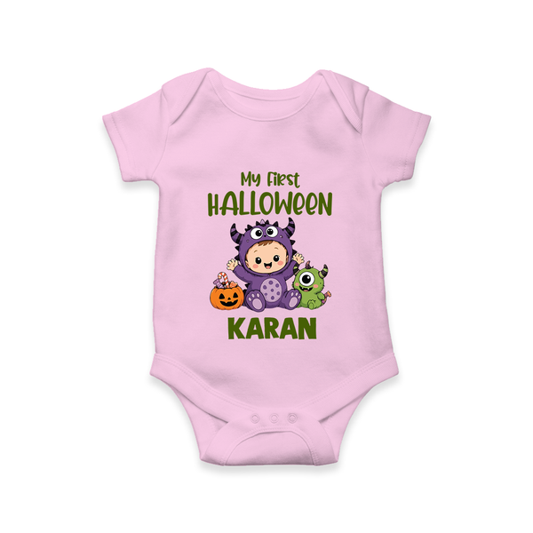 My First Cute Monster First Halloween Romper - BABY PINK - New Born (Chest 14")