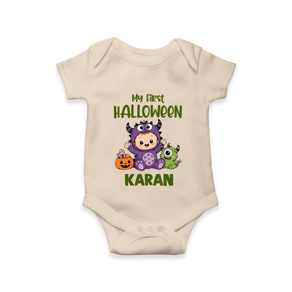 My First Cute Monster First Halloween Romper - IVORY - New Born (Chest 14")