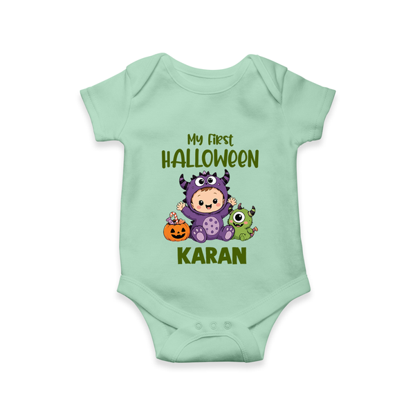 My First Cute Monster First Halloween Romper - MINT GREEN - New Born (Chest 14")