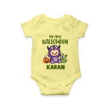 My First Cute Monster First Halloween Romper - PASTEL YELLOW - New Born (Chest 14")
