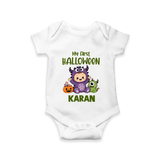 My First Cute Monster First Halloween Romper - WHITE - New Born (Chest 14")