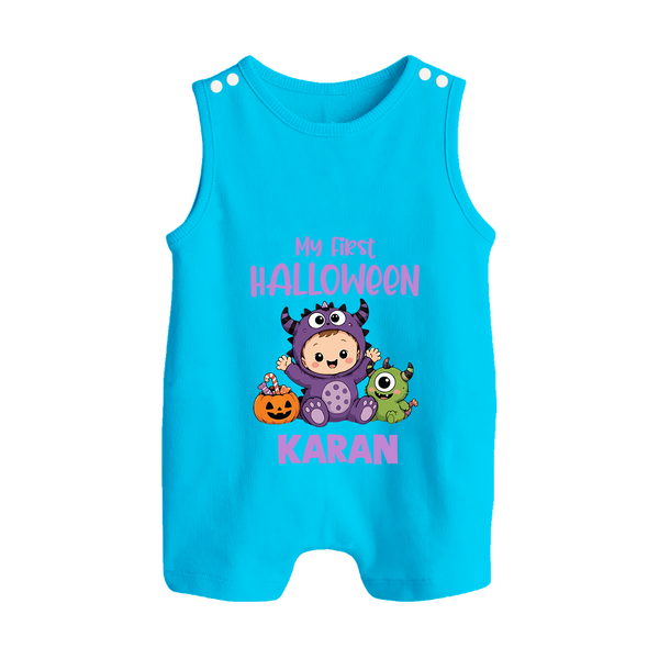 My First Cute Monster First Halloween Romper Suit  - SKY BLUE - New Born (Chest 18")