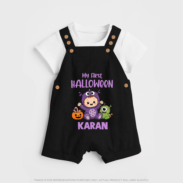 My First Cute Monster First Halloween Dungaree - BLACK - 0 - 5 Months Old (Chest 18")