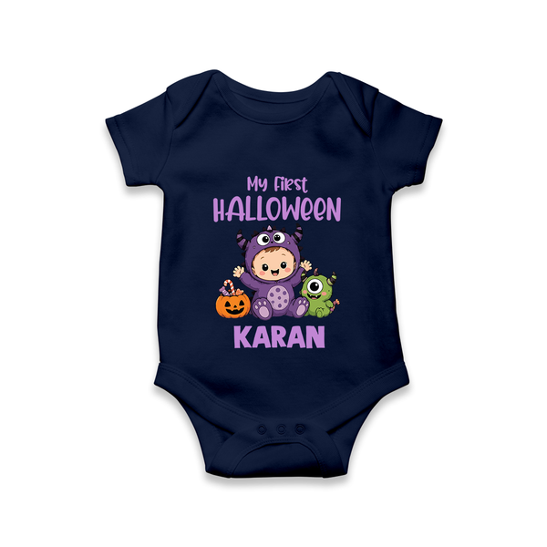 My First Cute Monster First Halloween Romper - NAVY BLUE - New Born (Chest 14")
