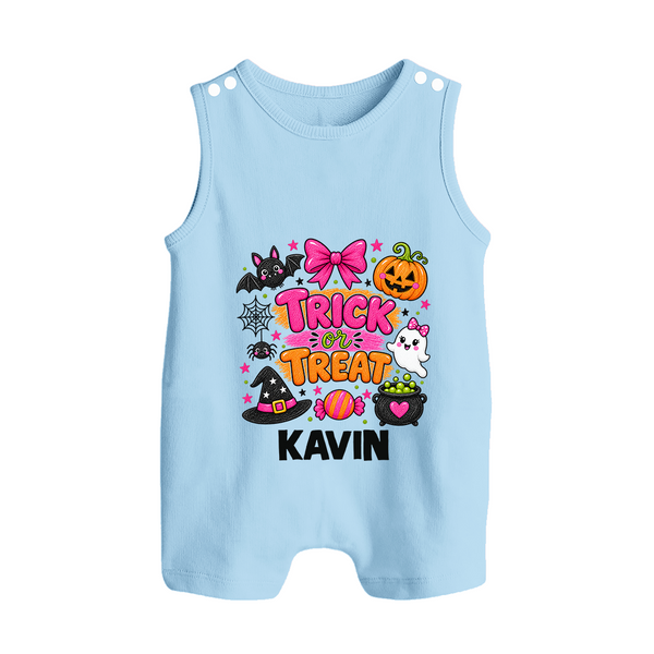  Trick or Treat Halloween Romper Suit  - BABY BLUE - New Born (Chest 18")