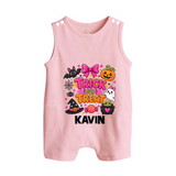  Trick or Treat Halloween Romper Suit  - BABY PINK - New Born (Chest 18")