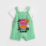  Trick or Treat Halloween Dungaree - GREEN - 0 - 5 Months Old (Chest 18")