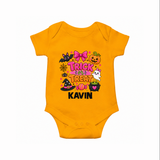  Trick or Treat Halloween Romper - CHROME YELLOW - New Born (Chest 14")