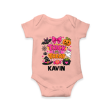  Trick or Treat Halloween Romper - PEACH - New Born (Chest 14")