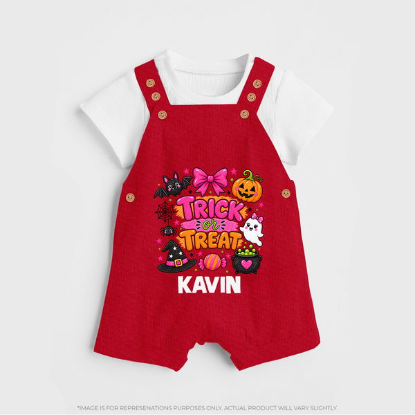  Trick or Treat Halloween Dungaree - RED - 0 - 5 Months Old (Chest 18")