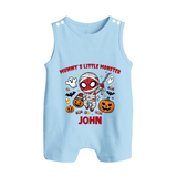  Mummy’s Little Monster Halloween Romper Suit  - BABY BLUE - New Born (Chest 18")