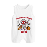  Mummy’s Little Monster Halloween Romper Suit  - WHITE - New Born (Chest 18")