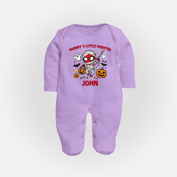  Mummy’s Little Monster Halloween Full Body Suit - LILAC - New Born (Chest 7.5")