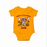  Mummy’s Little Monster Halloween Romper - CHROME YELLOW - New Born (Chest 14")