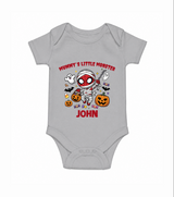 Mummy’s Little Monster Halloween Romper - GREY - New Born (Chest 14")