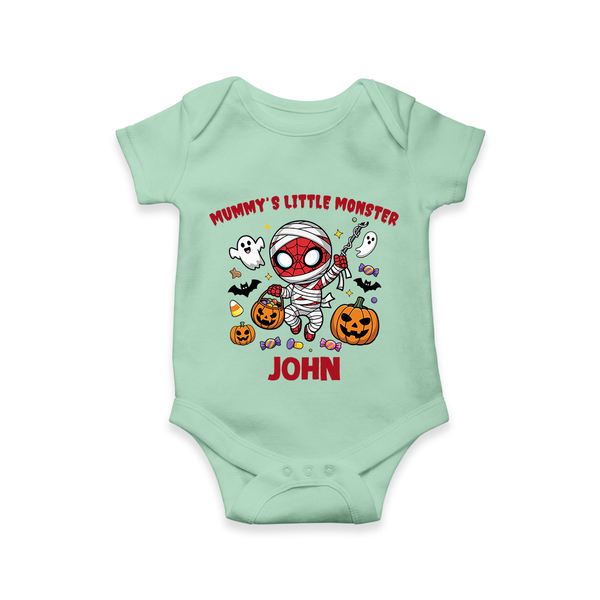  Mummy’s Little Monster Halloween Romper - MINT GREEN - New Born (Chest 14")