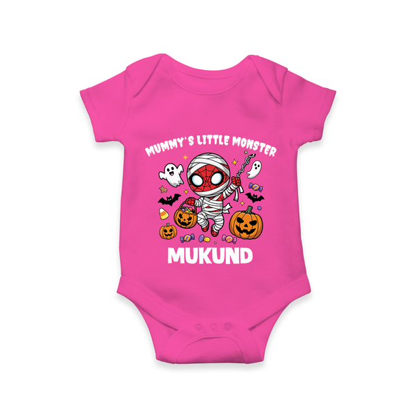  Mummy’s Little Monster Halloween Romper - HOT PINK - New Born (Chest 14")