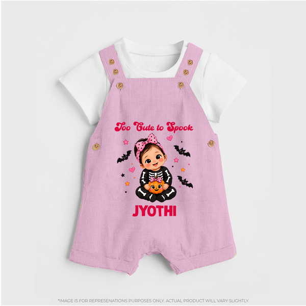  Too Cute to Spook Halloween Dungaree - BABY PINK - 0 - 5 Months Old (Chest 18")
