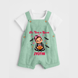  Too Cute to Spook Halloween Dungaree - MINT GREEN - 0 - 5 Months Old (Chest 18")