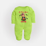  Too Cute to Spook Halloween Full Body Suit - LIME GREEN - New Born (Chest 7.5")