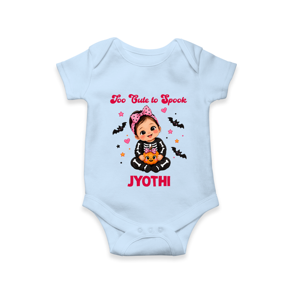  Too Cute to Spook Halloween Romper - BABY BLUE - New Born (Chest 14")