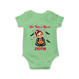  Too Cute to Spook Halloween Romper - GREEN - New Born (Chest 14")